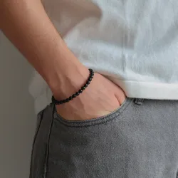 waterproof onyx armband in staal