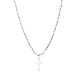 waterproof ketting in staal met kruis hanger in staal