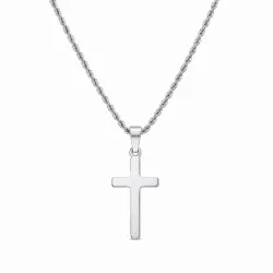 waterproof ketting in staal met kruis hanger in staal