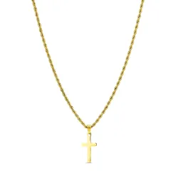 waterproof ketting in verguld staal met kruis hanger in staal