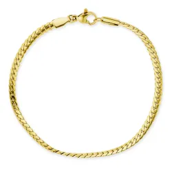 waterproof armband in verguld staal  x 3 mm 
