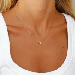 waterproof hart ketting in verguld staal - OCEANA