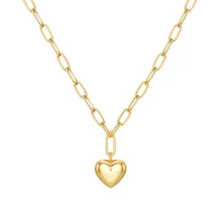 waterproof hart ketting in verguld staal - OCEANA