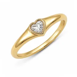 waterproof hart zirkoon ring in verguld staal - OCEANA