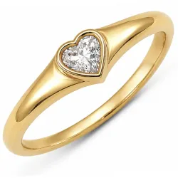 waterproof hart zirkoon ring in verguld staal - OCEANA