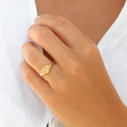 waterproof zon ring in verguld staal - OCEANA