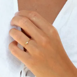 waterproof hart ring in verguld staal - OCEANA