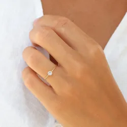 waterproof zirkoon solitaire ring in verguld staal - OCEANA