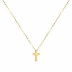 waterproof kruis ketting in verguld staal met kruis hanger in staal - OCEANA