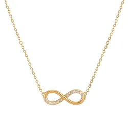 waterproof infinity zirkoon ketting in verguld staal - OCEANA