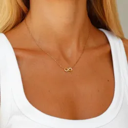 waterproof infinity zirkoon ketting in verguld staal - OCEANA
