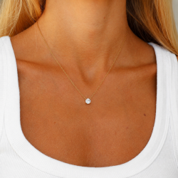waterproof zirkoon ketting in verguld staal - OCEANA