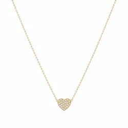 waterproof hart zirkoon ketting in verguld staal - OCEANA