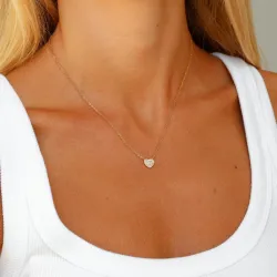 waterproof hart ketting in verguld staal - OCEANA