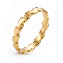 waterproof blad ring in verguld staal - OCEANA