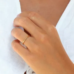 waterproof blad ring in verguld staal - OCEANA