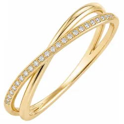 waterproof zirkoon ring in verguld staal - OCEANA