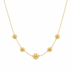 waterproof bloem ketting in verguld staal - OCEANA