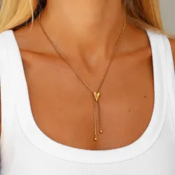 waterproof hart ketting in verguld staal - OCEANA