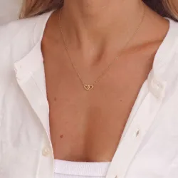 waterproof hart ketting in verguld staal - OCEANA