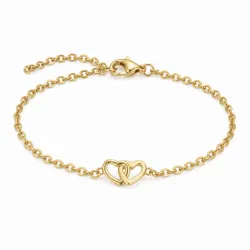waterproof hart armband in verguld staal - OCEANA