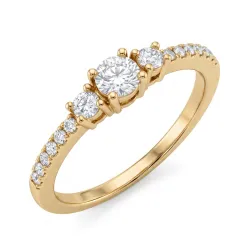 waterproof zirkoon ring met een fout in verguld staal - OCEANA