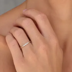 waterproof zirkoon ring in verguld staal - OCEANA