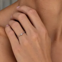waterproof zirkoon ring met een fout in staal - OCEANA