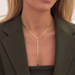 waterproof Y-ketting in verguld staal - OCEANA