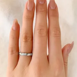 zirkoon mémoire ring in gerodineerd zilver