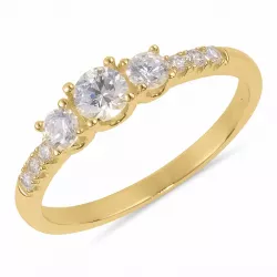 Gouden ringen: witte zirkoon gouden ring in 9 karaat goud