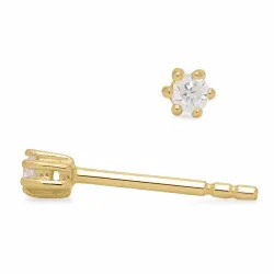 2-2,5 mm zirkoon oorsteker in verguld zilver