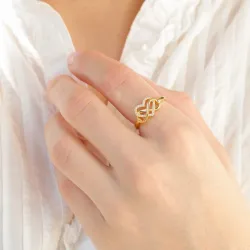 hart ring in verguld sterlingzilver