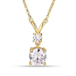 zirkoon ketting in verguld sterlingzilver