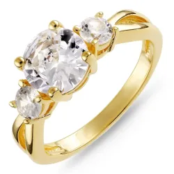 zirkoon ring in verguld sterlingzilver