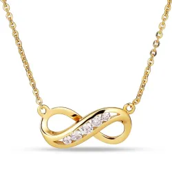 infinity zirkoon ketting in verguld sterlingzilver