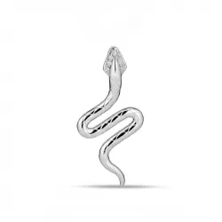 slangen zirkoon hanger met ketting in zilver