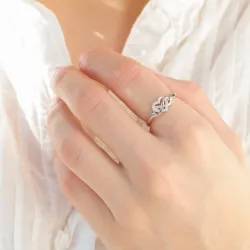 hart zirkoon ring in zilver