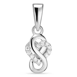infinity hart zirkoon hanger in gerodineerd zilver