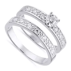 Breed witte zirkoon ring in zilver