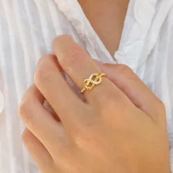 infinity zirkoon ring in verguld sterlingzilver