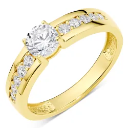 zirkoon ring in verguld sterlingzilver