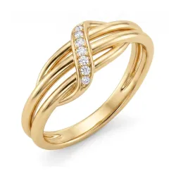zirkoon ring in verguld sterlingzilver