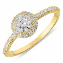 testsieraad zirkoon ring in verguld sterlingzilver