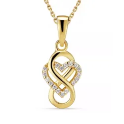 infinity zirkoon ketting in verguld sterlingzilver met hanger in verguld sterlingzilver
