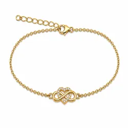 hart infinity armband in verguld messing