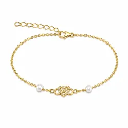 hart infinity armband in verguld messing