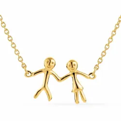 familie hanger met ketting in verguld sterlingzilver