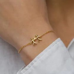 familie armband in verguld sterlingzilver