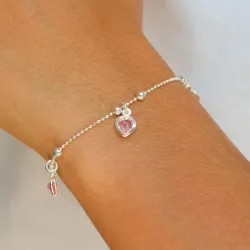 hart armband in zilver met hanger in zilver